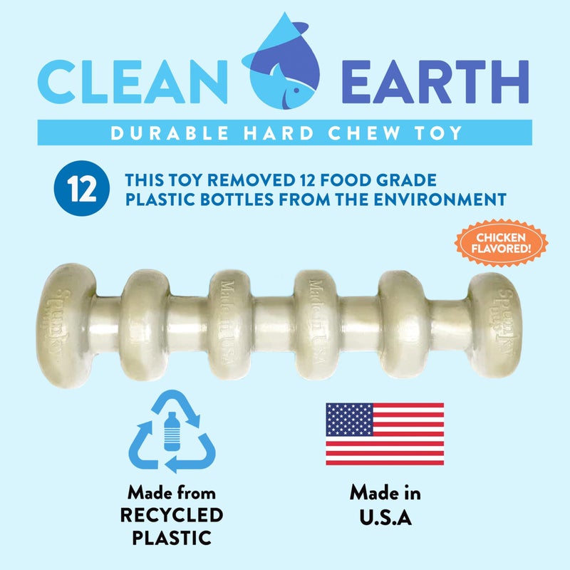 Spunky Pup Clean Earth Recycled Stick | Made in USA | Made from 100% Recycled Water Bottles, Gray - Image 1